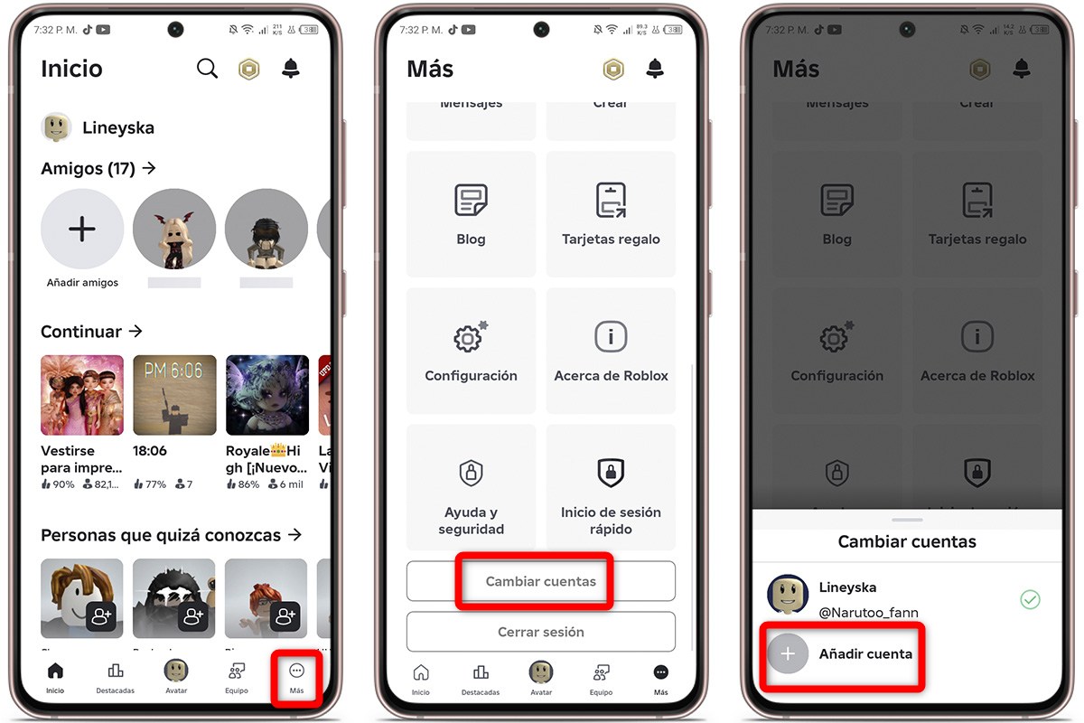 Cómo usar dos cuentas de Roblox en el mismo móvil - De forma nativa