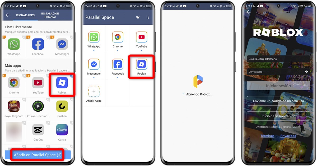 Cómo usar dos cuentas de Roblox en el mismo móvil - Con apps para clonar Roblox