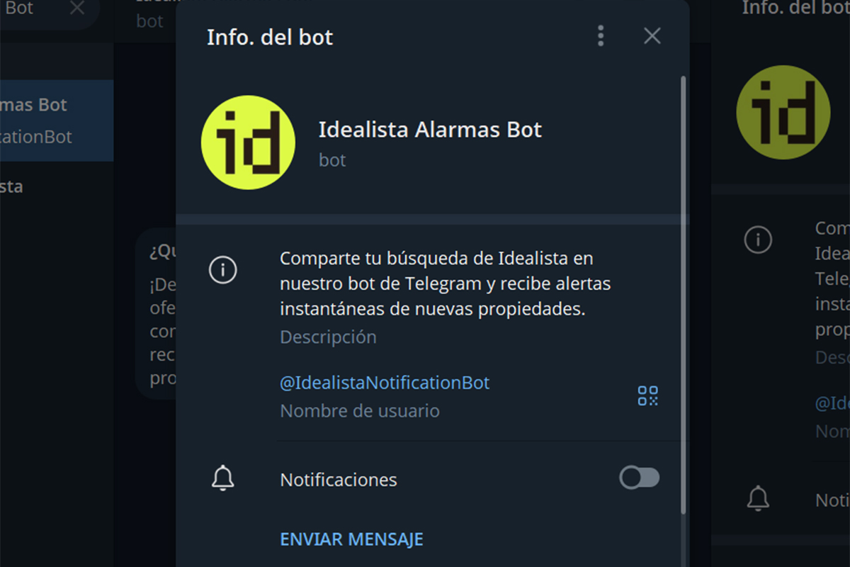 Mejores bots de Telegram para recibir alertas de Idealista - Idealista Alarmas Bot