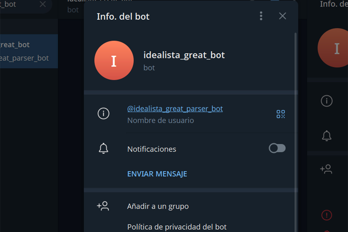 Mejores bots de Telegram para recibir alertas de Idealista - Idealista_great_bot