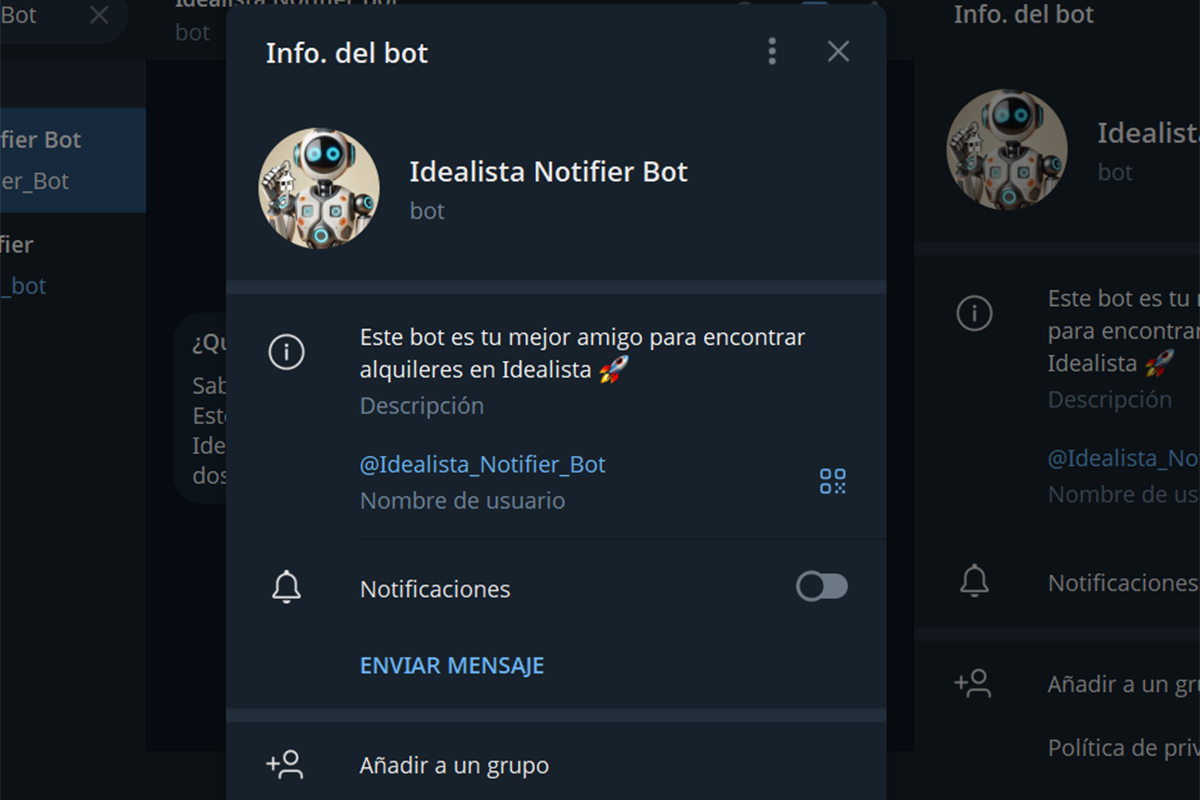 Mejores bots de Telegram para recibir alertas de Idealista - Idealista Notifier Bot