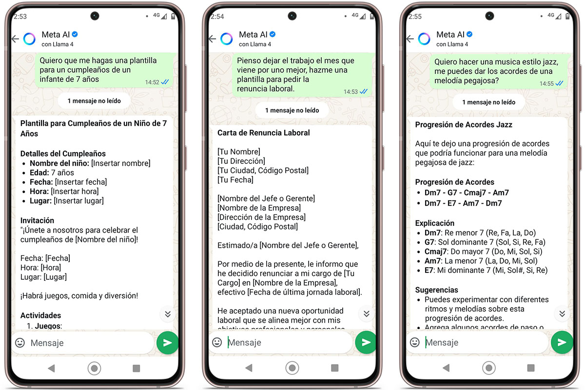 Escribe mensajes como plantillas