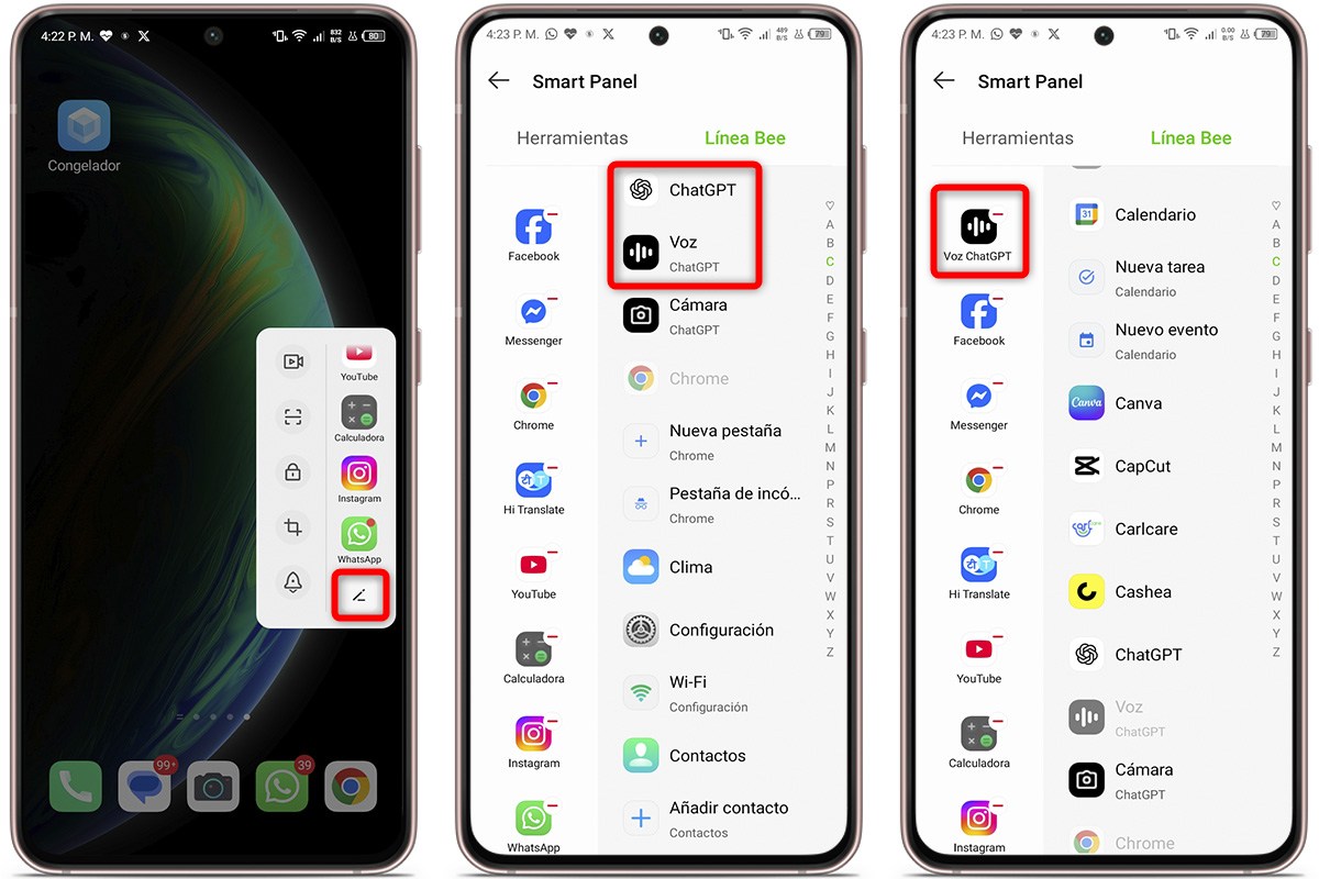Invoca ChatGPT usando el Smart Panel
