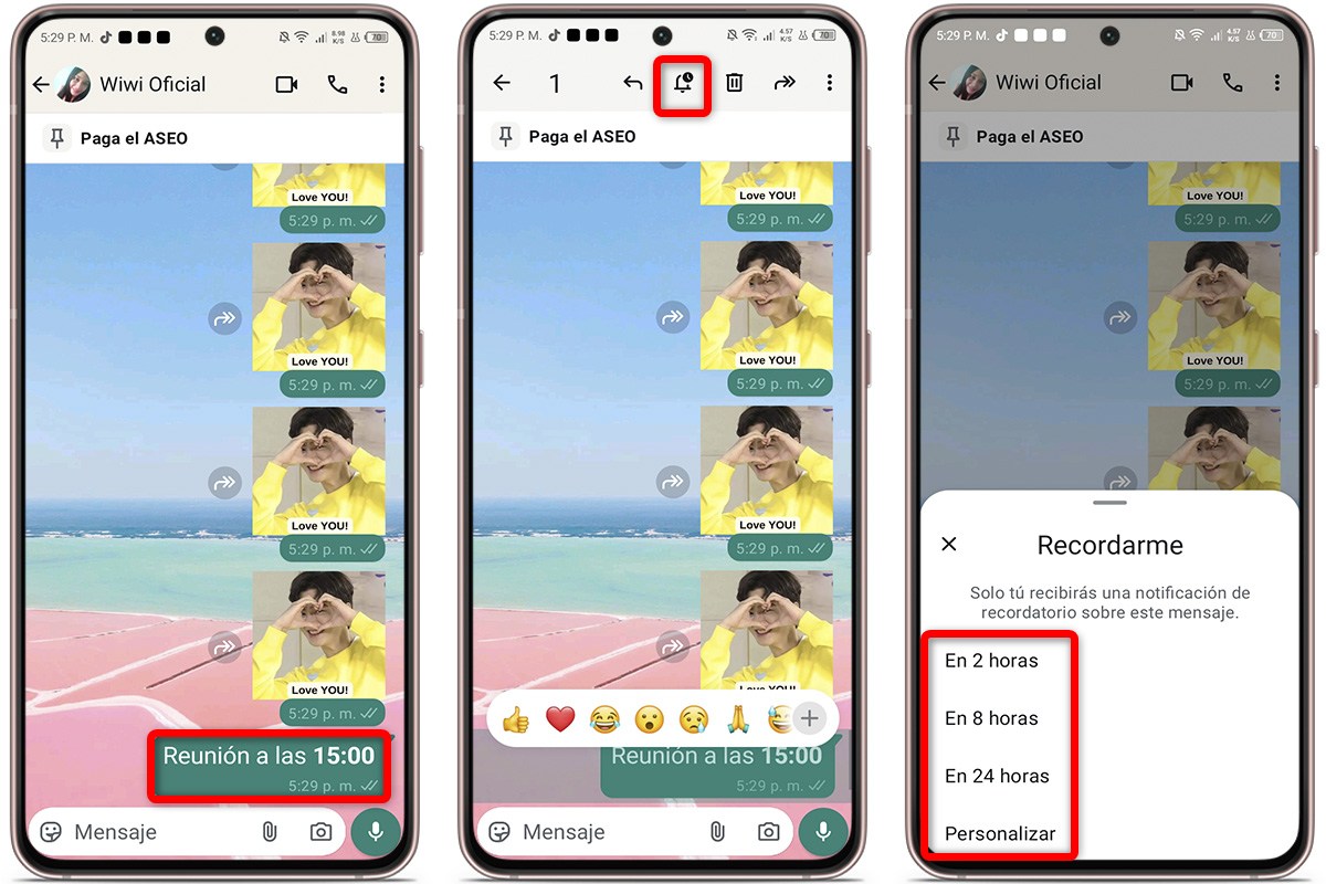 Estos son los pasos para poner recordatorios para no olvidarte de un mensaje de WhatsApp