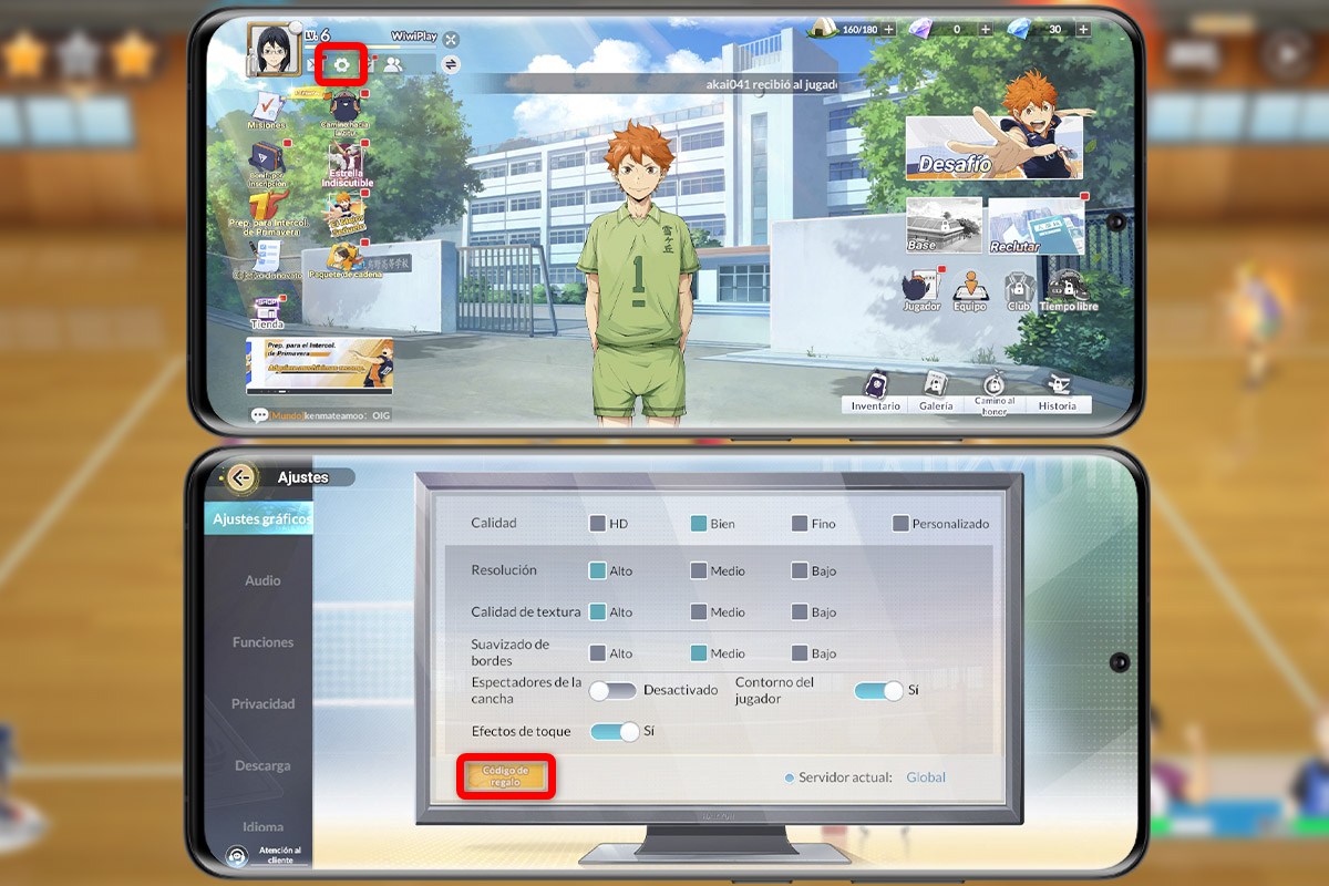 Esta es la forma correcta de canjear códigos en Haikyuu Fly High
