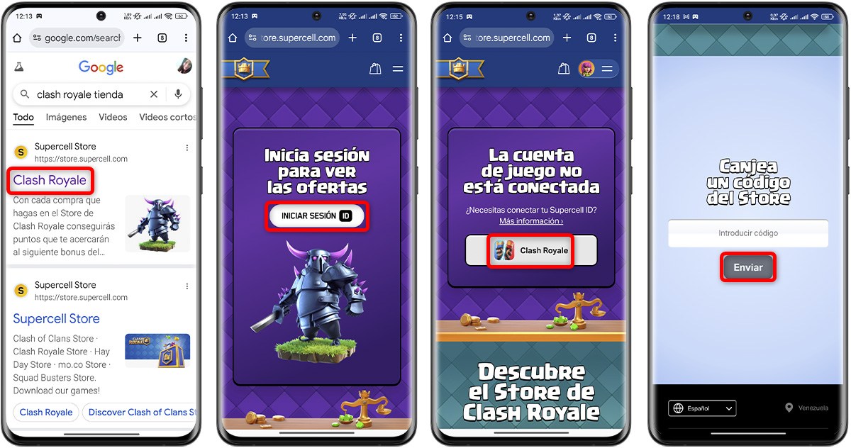 Pasos para canjear los códigos de Clash Royale