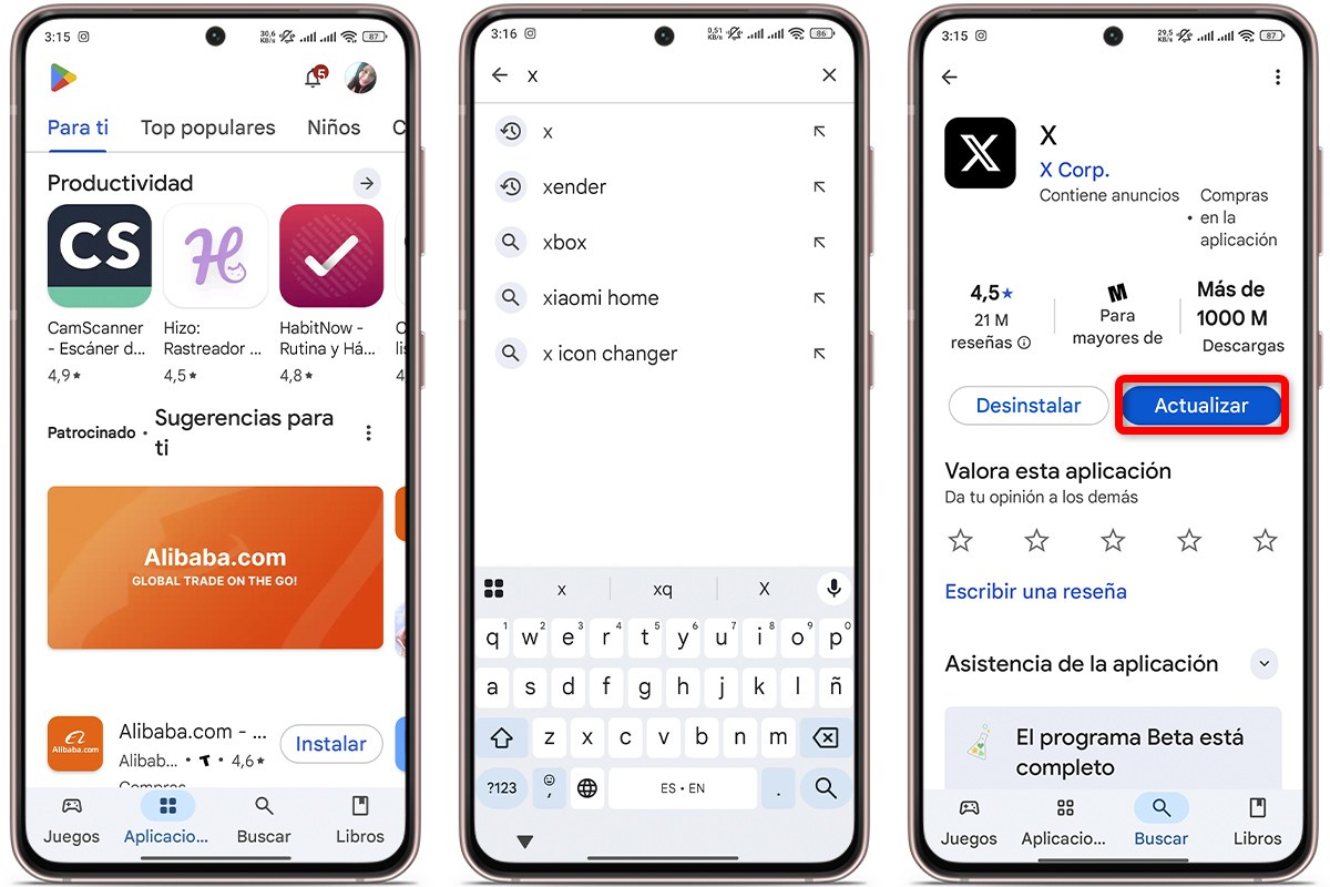 Por qué no me funciona el botón Mostrar en las fotos de X - App actualizada