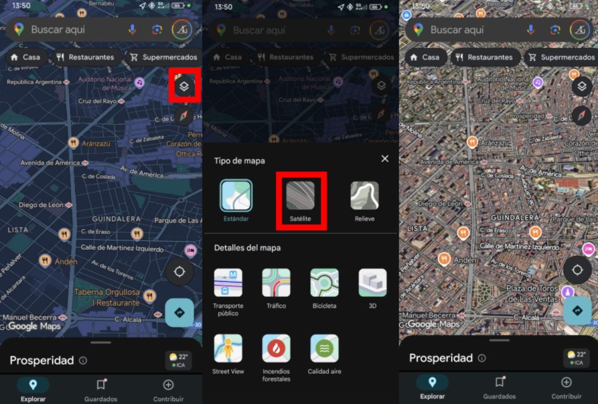 Cómo colocar Google Maps en modo Satélite 1