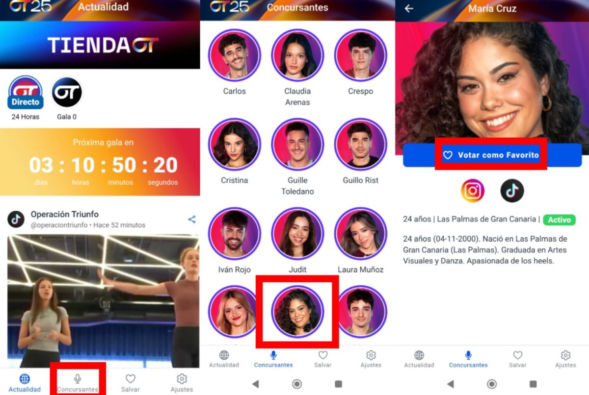 Cómo y cuándo votar por tu cantante favorito en la app de OT 2025 2