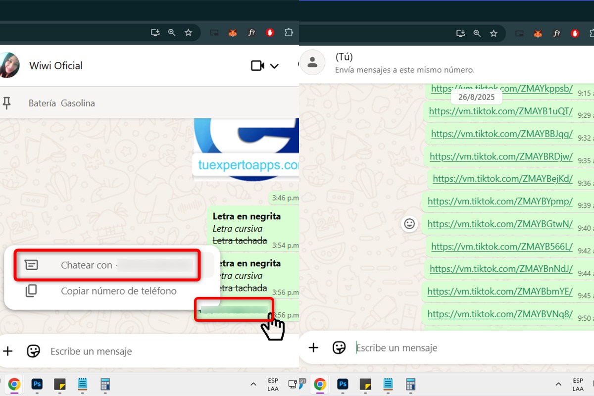 Trucos para WhatsApp Web - Crea un chat contigo mismo