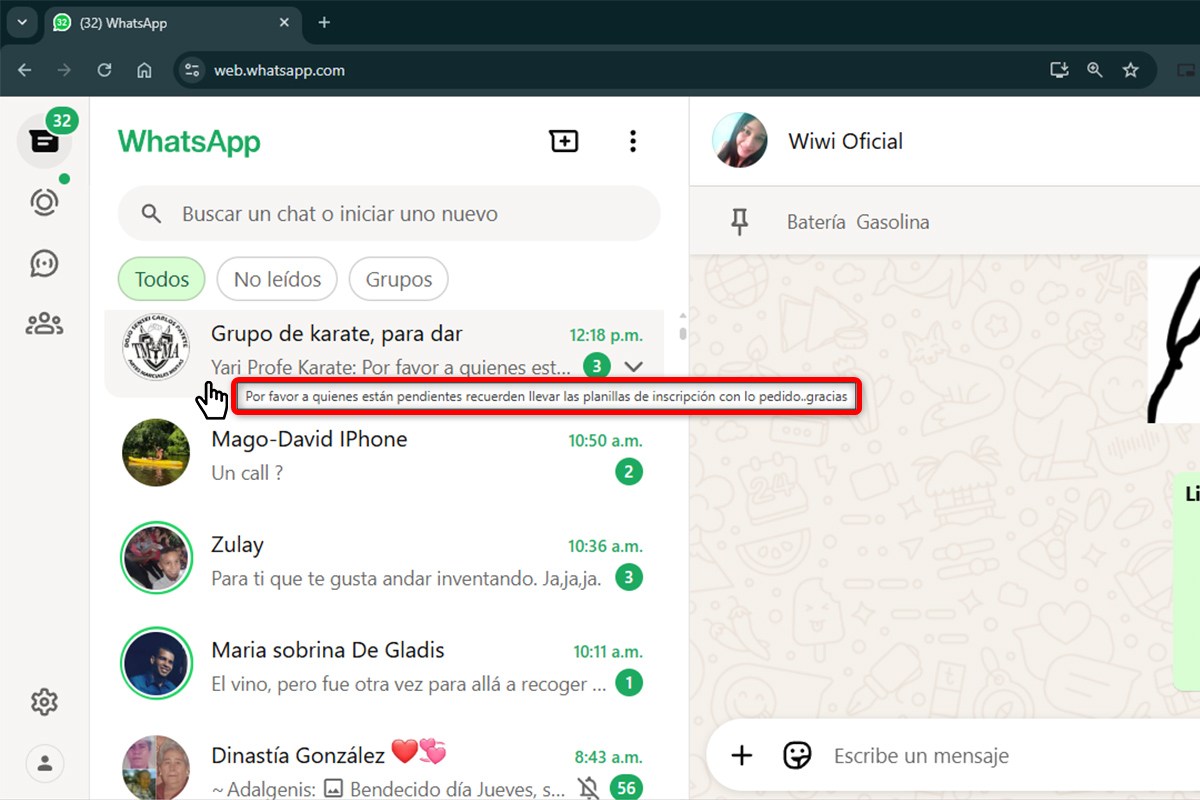 Trucos para WhatsApp Web - Lee mensajes sin marcar como leídos