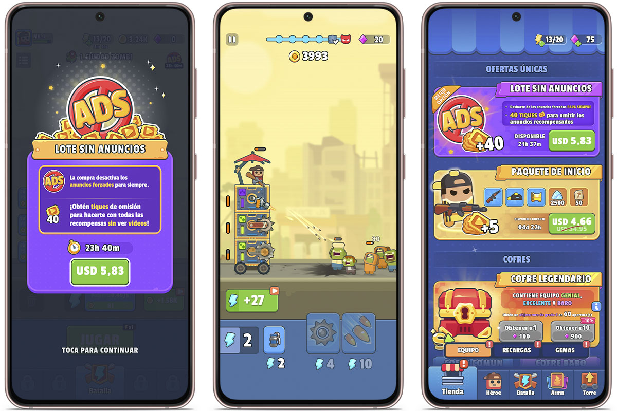 Cómo evitar la publicidad en el juego TDS Tower Destiny Survive - Lote sin anuncios