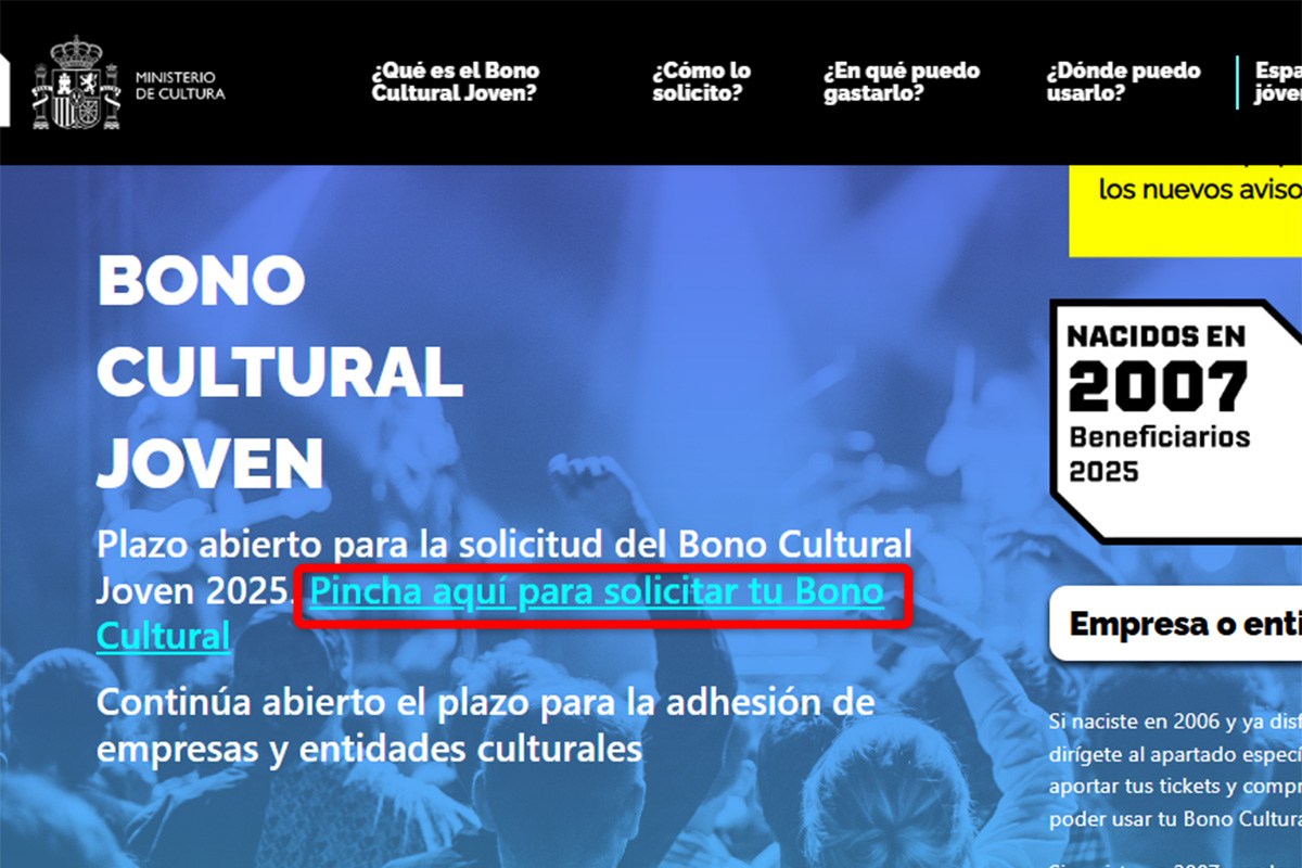 Cómo solicitar el Bono Cultural Joven 2025 - Entra en la web oficial