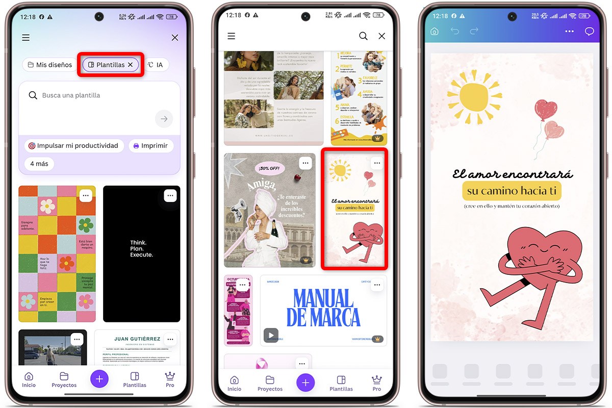 Trucos de la app Canva - Plantillas prediseñadas