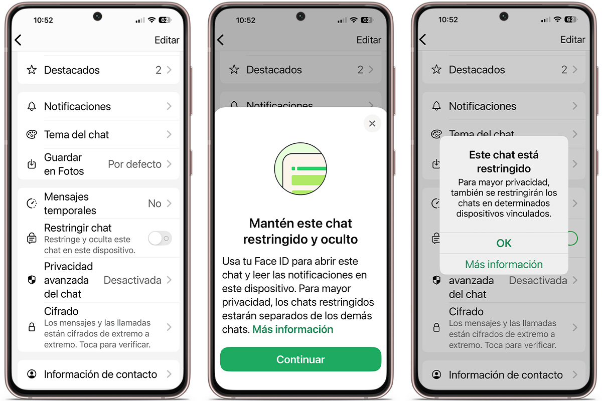 Pasos para restringir el chat en WhatsApp