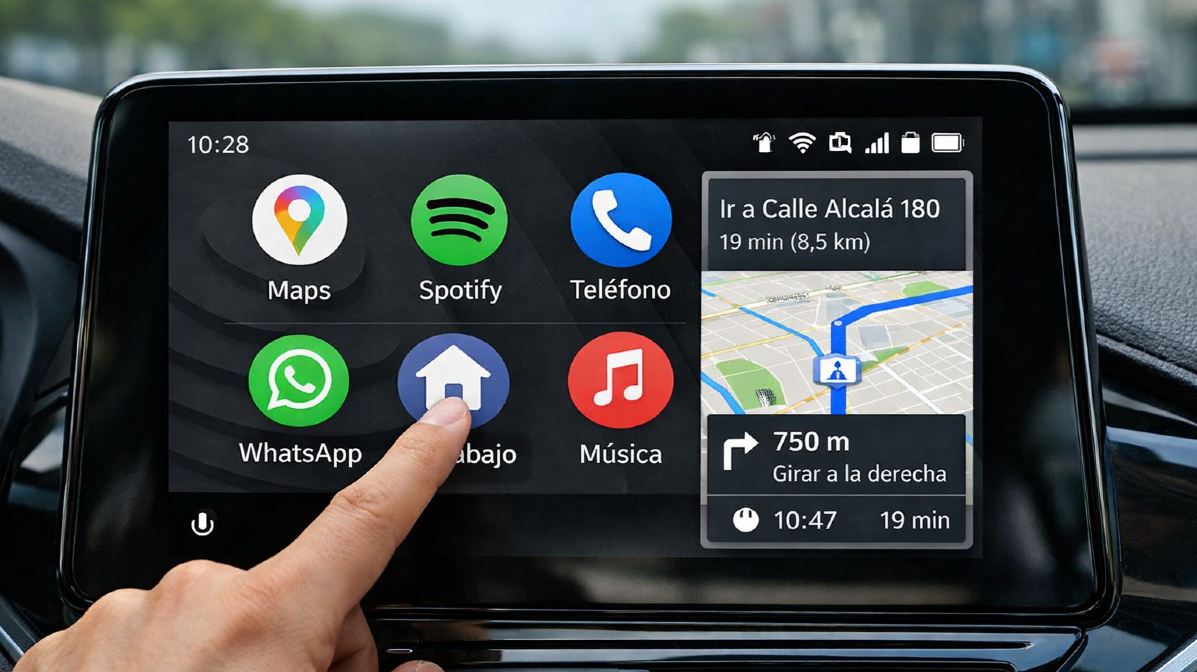 Cómo acceder a una dirección concreta en la pantalla de inicio de Android Auto