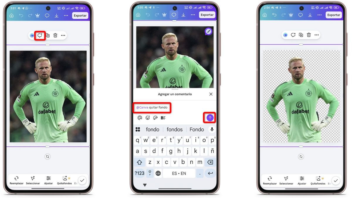 Pasos para quitar el fondo usando la función preguntar a Canva
