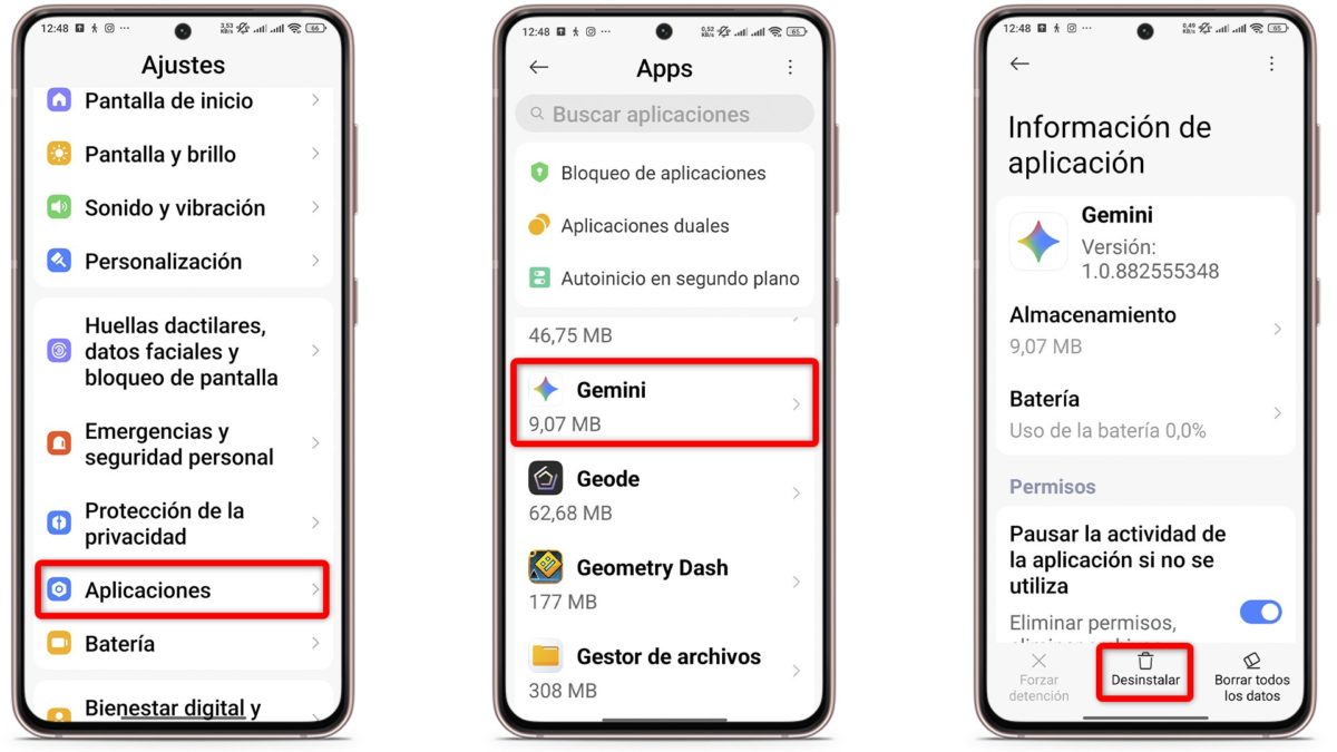 Pasos para desactivar Gemini en Xiaomi