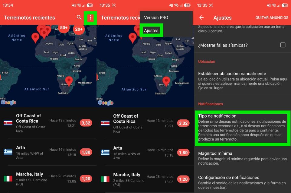 Cómo activar avisos en la app Mis Alertas de Terremotos, guía paso a paso 1